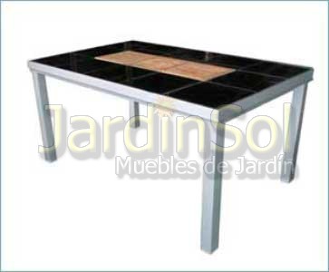 Mesa de Aluminio Carlton con madera